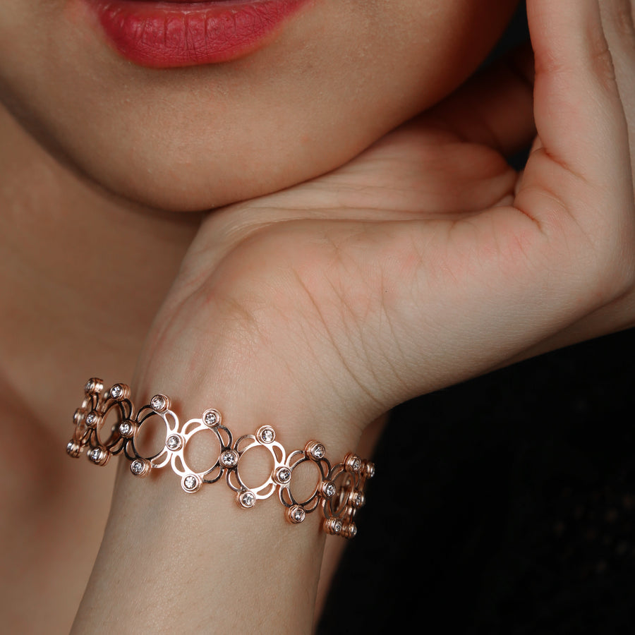 Zircon Rose Gold Transform 925 Silver Ring-Bracelet – Silver Throne - 925  Silver Jewellery